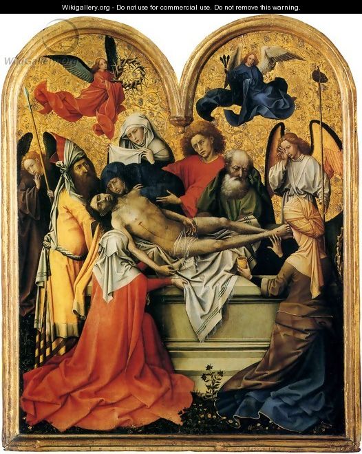 Triptych with the Entombment of Christ, central panel - Robert Campin