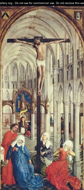 The Seven Sacraments, the middle part of a crucifixion in church - Rogier van der Weyden