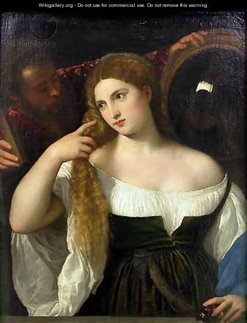 Young Woman at Her Toilette (La Belle aux deux miroirs) - Tiziano Vecellio (Titian)