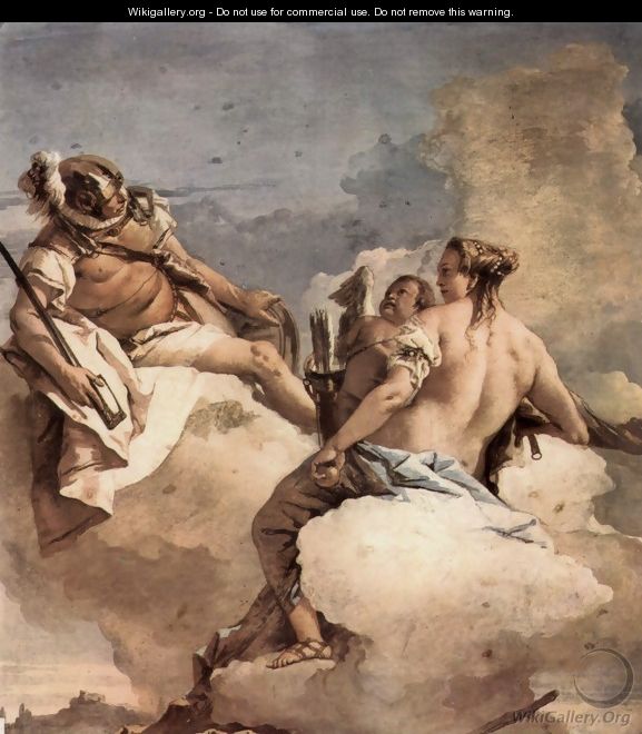 Frescoes in the Villa Valmarana, Vicenza, scene Mars, Venus and Cupid - Giovanni Domenico Tiepolo