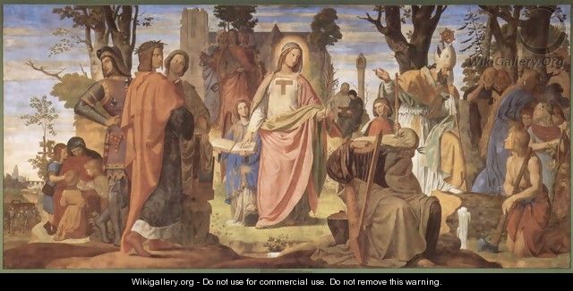 Mural from the old Stadel Institute, central panel, scene the introduction of the arts by religion in Germany - Philipp Veit
