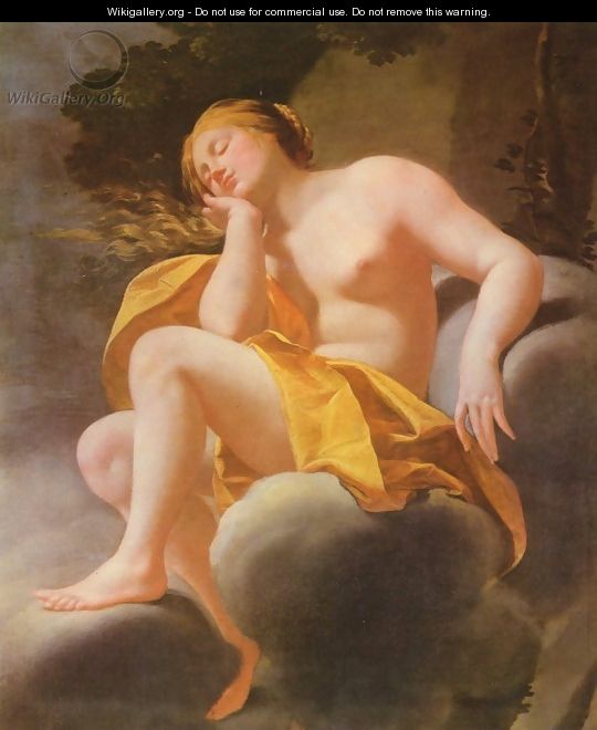 Sleeping Venus on clouds - (after) Simon Vouet