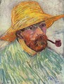 Self Portrait with Straw Hat and Pipe 2 - Vincent Van Gogh