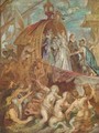 Paintings for Maria de Medici, Queen of France, sketch, scene arrival of Marie de Medici in the port of Marseille - Peter Paul Rubens