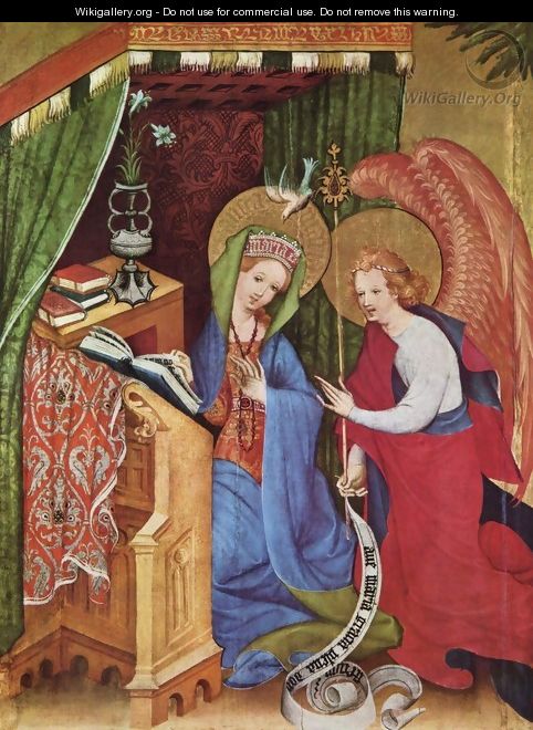 Passion Altar (Altar Wildungen), left wing, The Annunciation - Conrad von Soest
