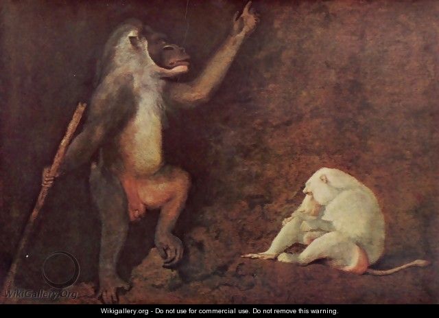 Albino baboon and macaque - George Stubbs