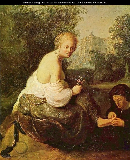 Bathsheba at her toilet, seen by King David - Rembrandt Van Rijn
