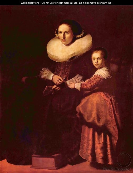 Portrait of Susanna and her daughter Eva Pellicone - Rembrandt Van Rijn