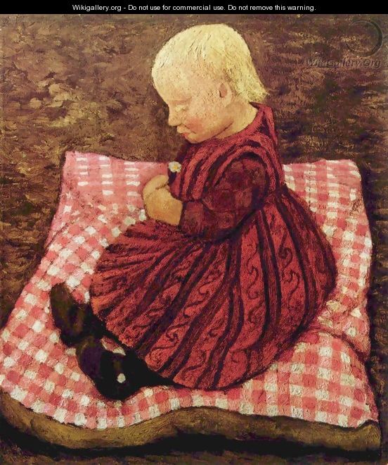Farmer child on pillow - Paula Modersohn-Becker