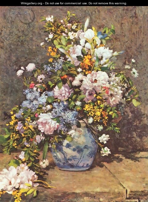 Still life with a flowers in a large vase - Pierre Auguste Renoir