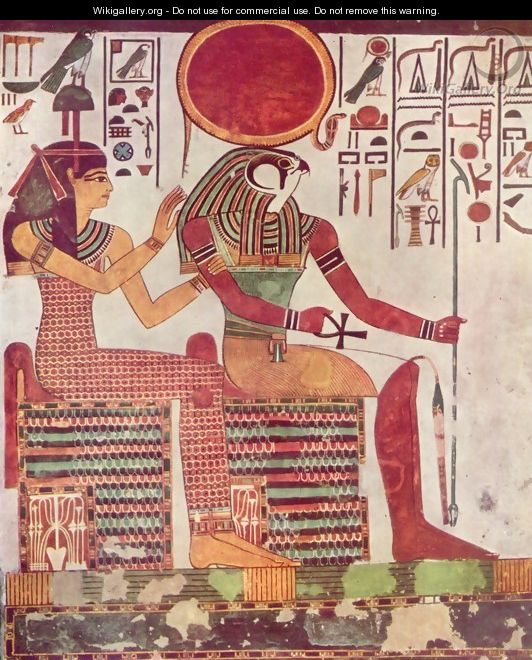 The god Re-Harakleti and Amentit, the goddess of the West, detail - Egyptian Unknown Masters