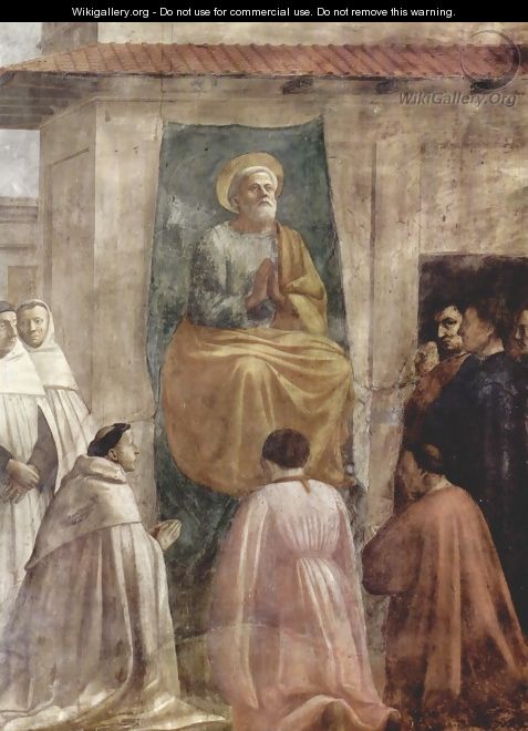 Frescoes of the Brancacci Chapel in Santa Maria del Carmine in Florence, scenes from the life of Peter, Peter in Cathedra scene - Masaccio (Tommaso di Giovanni)