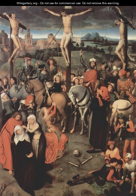 Altar triptych from the Lübeck Cathedral, now in the St. Annen-Museum, middle panel crucifixion - Hans Memling
