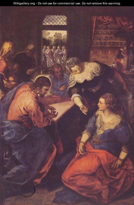 Christ with Mary and Martha - Jacopo Tintoretto (Robusti)