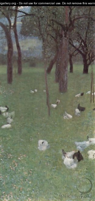 Garden with chickens in St. Agatha - Gustav Klimt