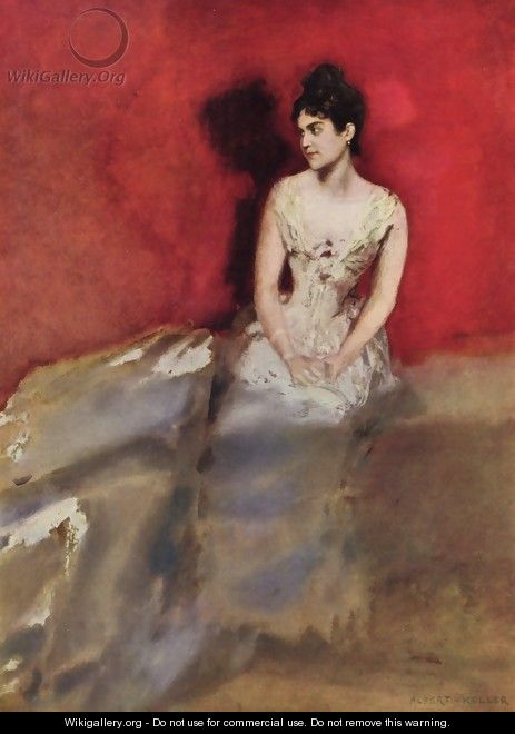 Portrait of the wife of the artist - Albert von Keller