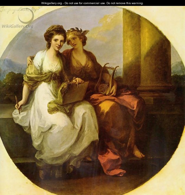 The poetry embraces painting, Tondo - Angelica Kauffmann
