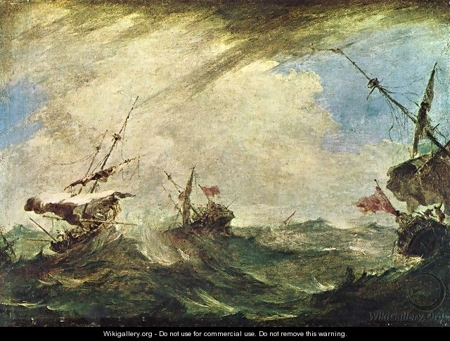 Ships in the sea storm - Francesco Guardi
