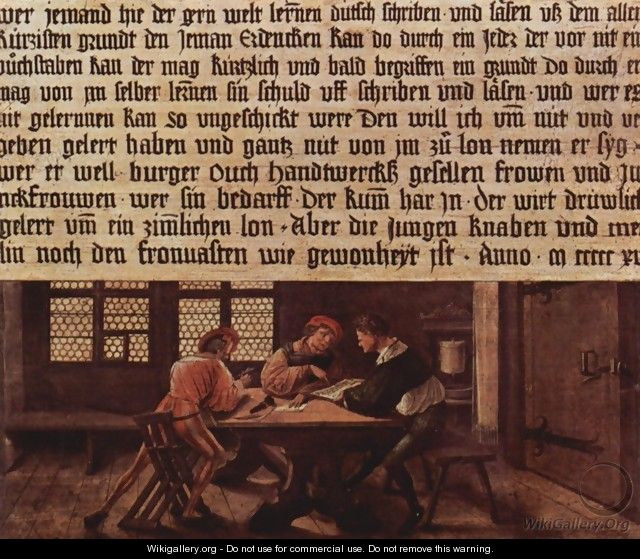 Summary of a schoolmaster, Scene lessons for adults - Hans, the Younger Holbein