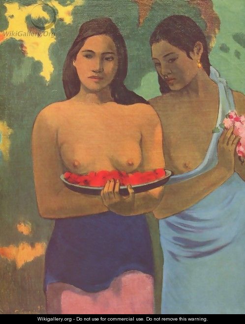 Deux Tahitiennes - Two girls with mango blossoms - Paul Gauguin