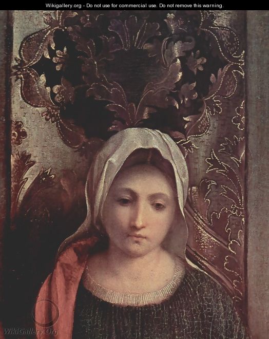 Altar of Castelfranco, Scene Madonna Enthroned with St. liberalism of Treviso and St. Francis, Detail Maria - Giorgio da Castelfranco Veneto (See: Giorgione)