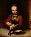 Young Girl Plucking a Duck - Barent Fabritius