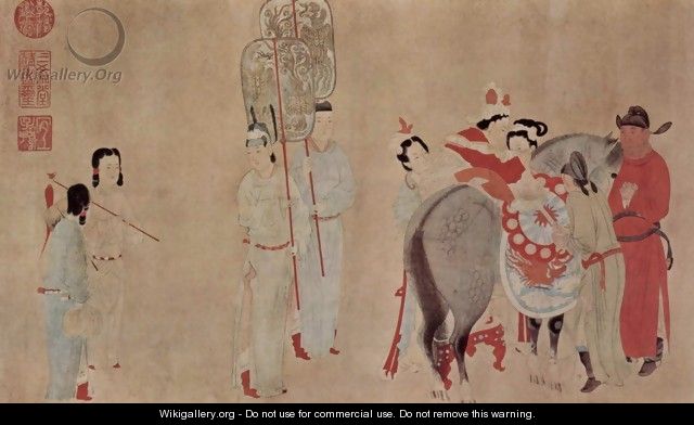 Yang Kuei-fei mounts a horse - Xuan Qian