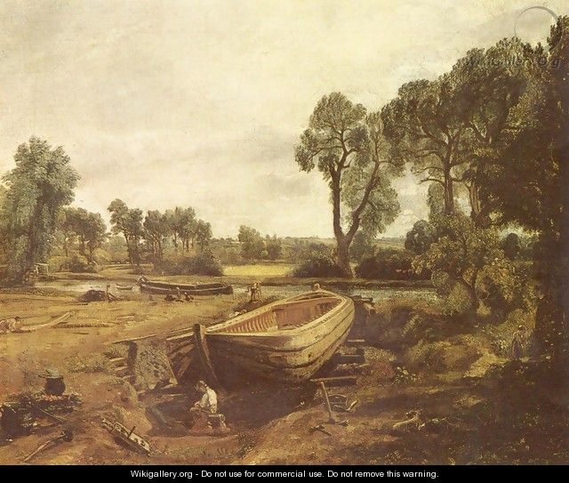 Boat building in Flatford - John Constable