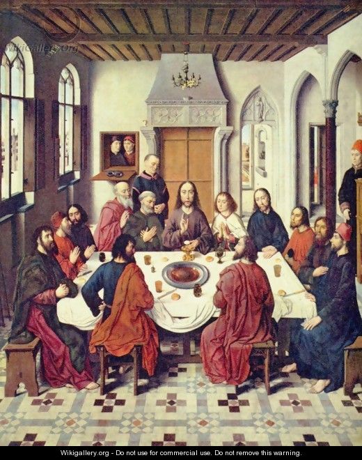 Altar in St. Peter in Louvain, The Holy Supper, central panel of the establishment of the Holy Communion - Dieric the Elder Bouts