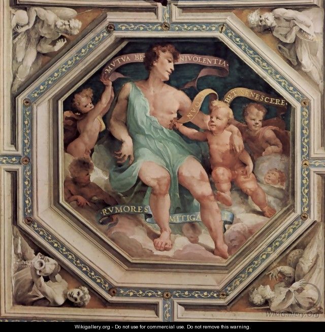 Allegorical frescos (Political virtues) from the Palazzo Pubblico (Siena), scene allegory of Concord (Concordia) - Domenico Beccafumi