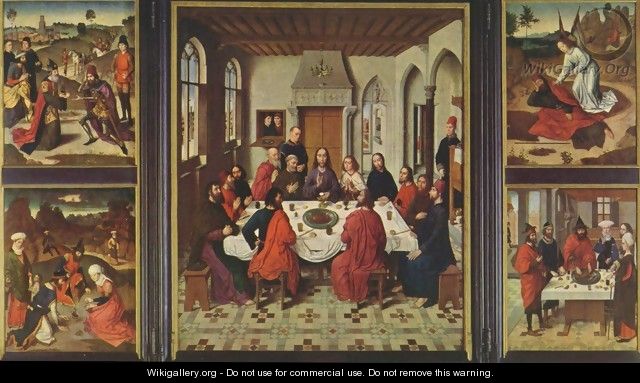 Altar in St. Peter in Louvain, establishment of Holy Communion, overview - Dieric the Elder Bouts
