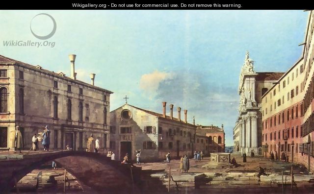 Il Campo dei Gesuiti e la Chiesa a Venezia (square and church of the Jesuits) in 17th century. Now. - (Giovanni Antonio Canal) Canaletto