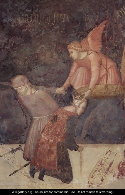 Allegory of Good Government, detail Justizia distributiva, Allegory of the exporting justice - Ambrogio Lorenzetti