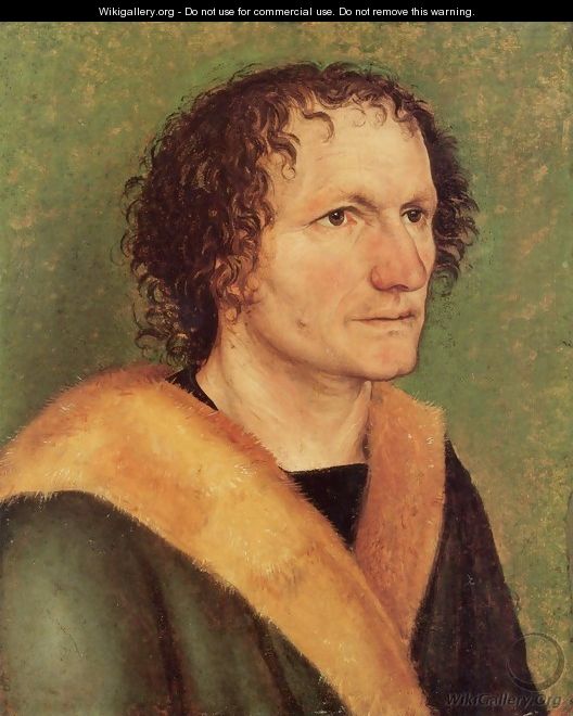 Male portrait in a green background - Albrecht Durer