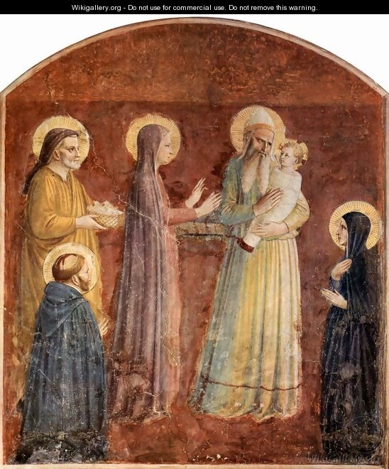 Frescoes in the Dominican convent of San Marco in Florence, presentation in the temple - Angelico Fra