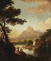 Anglers In A River Landscape - German School