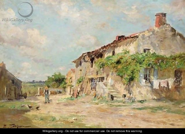 The Farmyard - Edmond Marie Petitjean