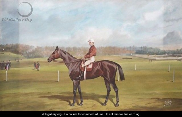 Bay Racing Horse With Jockey Up - John Audy
