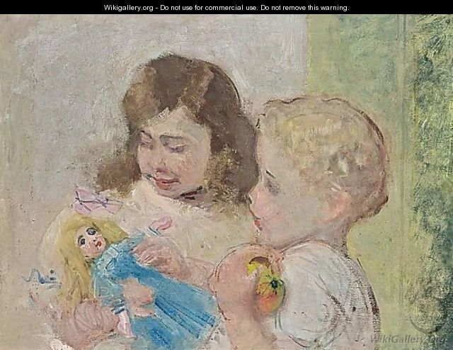 Children Playing With A Doll - Paul Rink