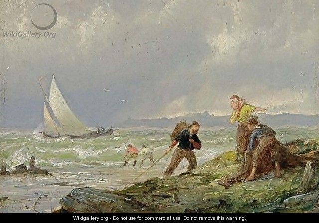 Stormy Weather Of The Coast - Pieter Cornelis Dommershuijzen