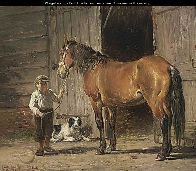 Little Boy With A Horse - Frans Lebret