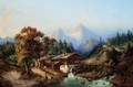 A Cabin Beneath The Mountains - Heinrich Jaeckel