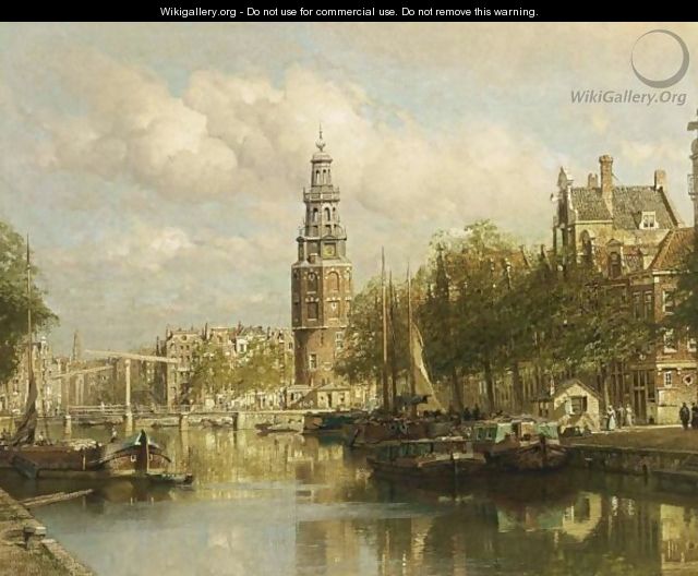 A View Of The Montelbaanstoren, Amsterdam - Johannes Christiaan Karel Klinkenberg