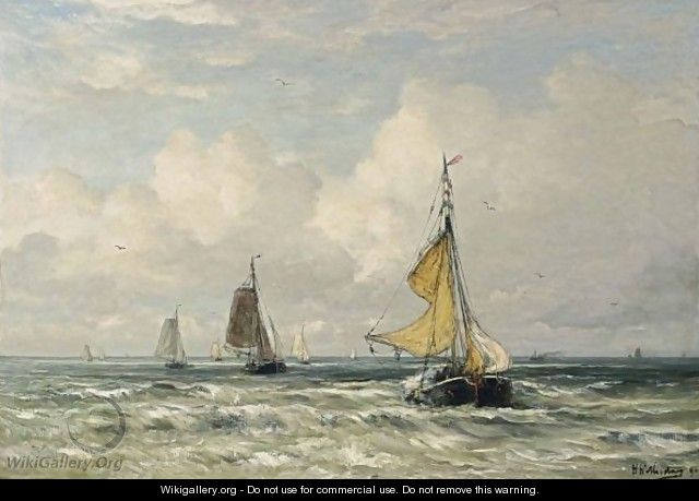 The Return Of The Fishing Fleet, Scheveningen - Hendrik Willem Mesdag
