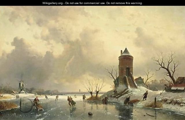 Skating In The Late Afternoon - Charles Henri Leickert