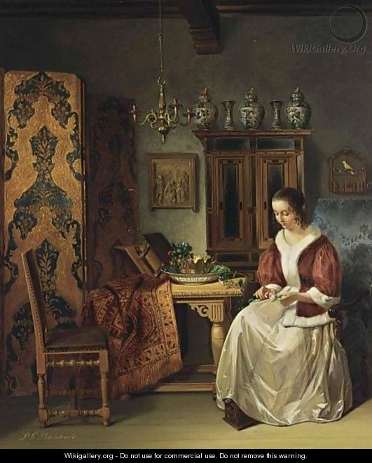 An Elegant Lady In An Interior - Pieter Gerardus Bernhard
