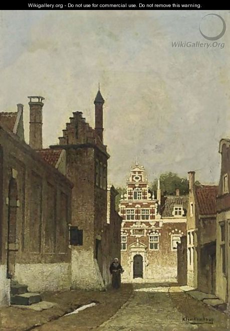 A Street In A Dutch Town - Johannes Christiaan Karel Klinkenberg