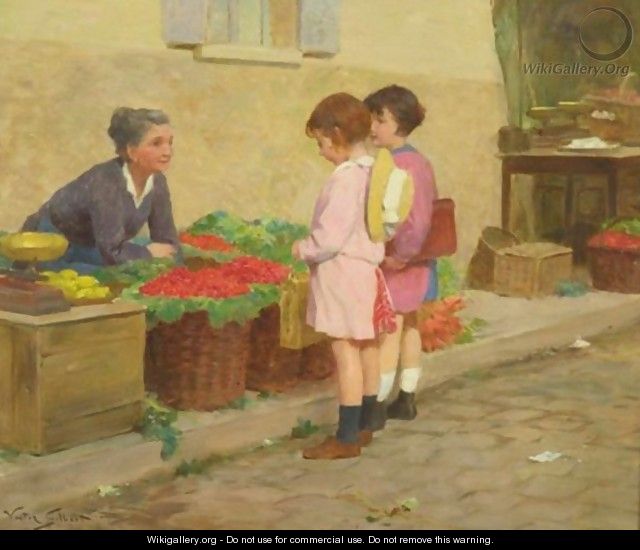 Buying Cherries - Victor-Gabriel Gilbert