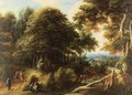 Extensive Landscape With Travelers And A Town In A Distance - (after) Jaques D'Arthois