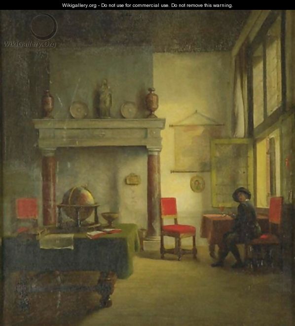 A Cavalier In An Interior - Woutherus Mol